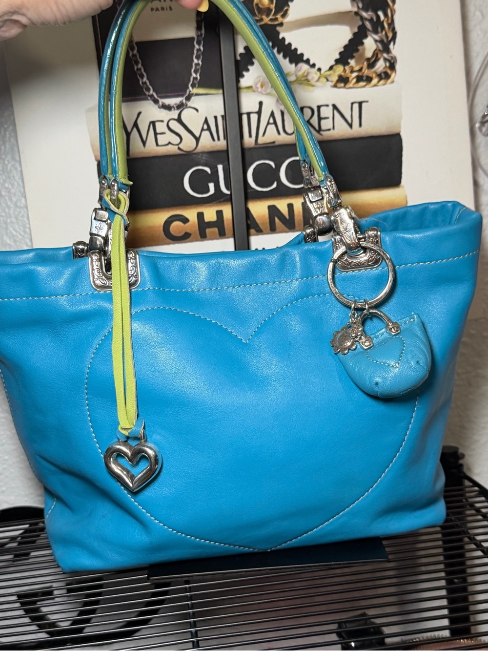 Brighton “Heart Stitch” reversible leather tote (vintage/Y2K-era Brighton) - Picture 7 of 8